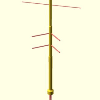 Mast mit zweiseitigen Öffnungen 45° (für Oberleitung, Straßenbeleuchtung, H0), VORANKÜNDIGUNG