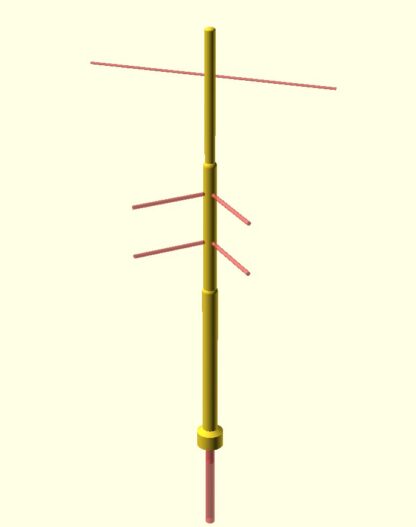 Mast mit zweiseitigen Öffnungen 45° (für Oberleitung, Straßenbeleuchtung, H0), VORANKÜNDIGUNG
