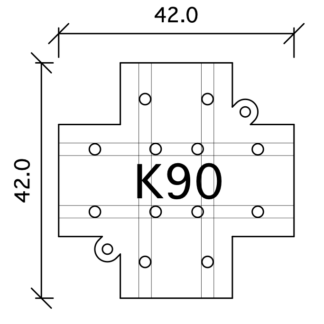 K90 Kreuzung 90° G=12